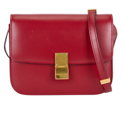 Medium Box Bag,Leather,Red,DB,SMP4146,2*